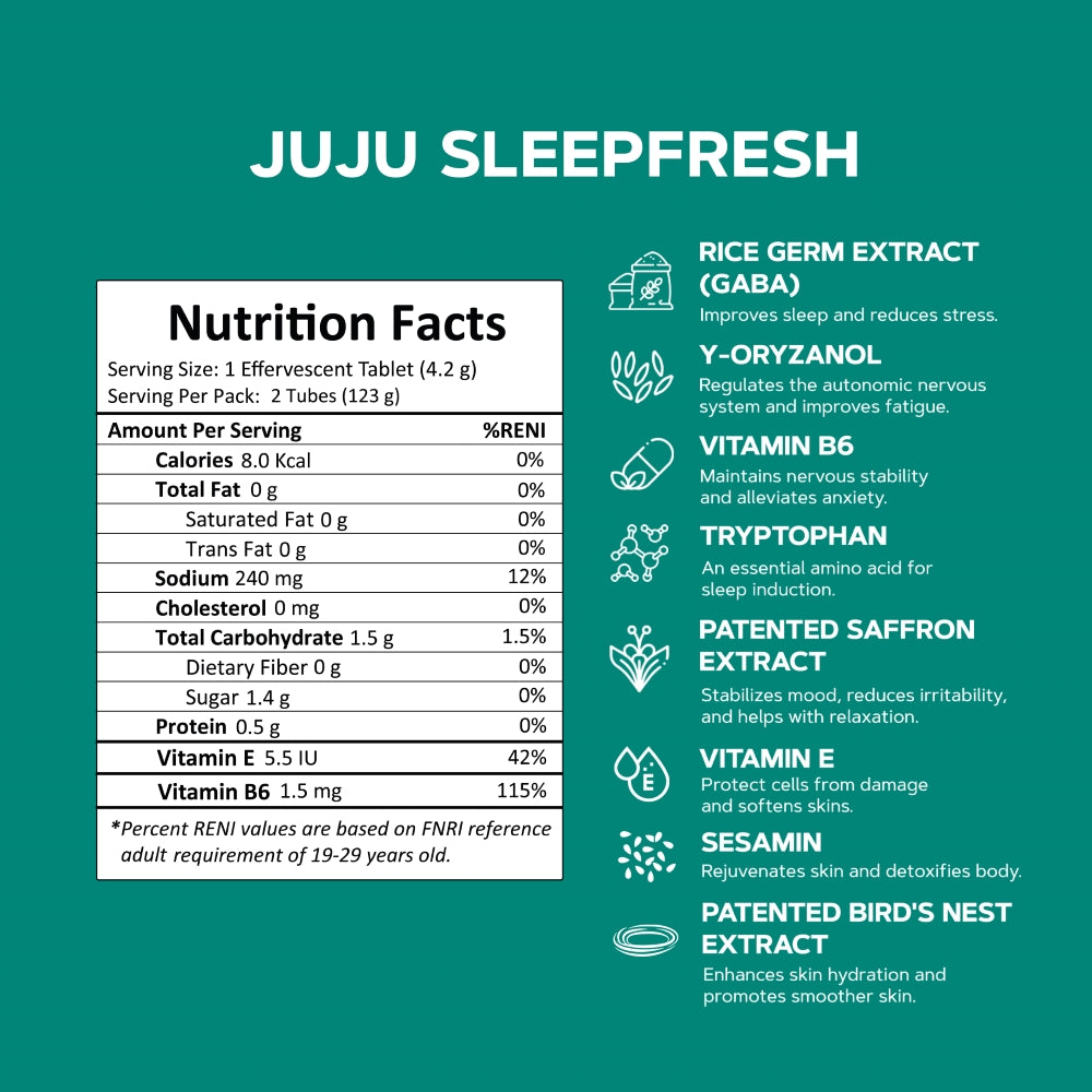 JUJU SLEEPFRESH EFFERVESCENT TABLETS